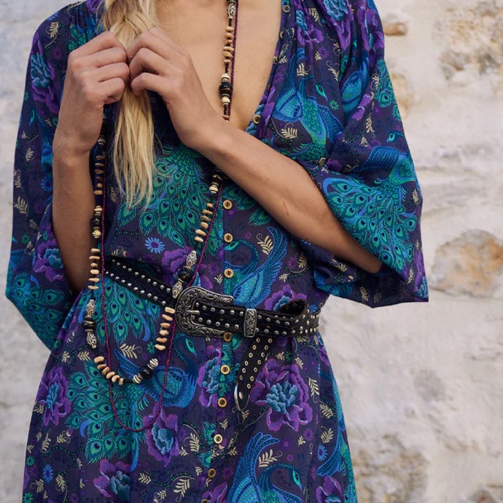 NWT Spell Boheme Button Through Baltic Dress - Picture 5 of 16